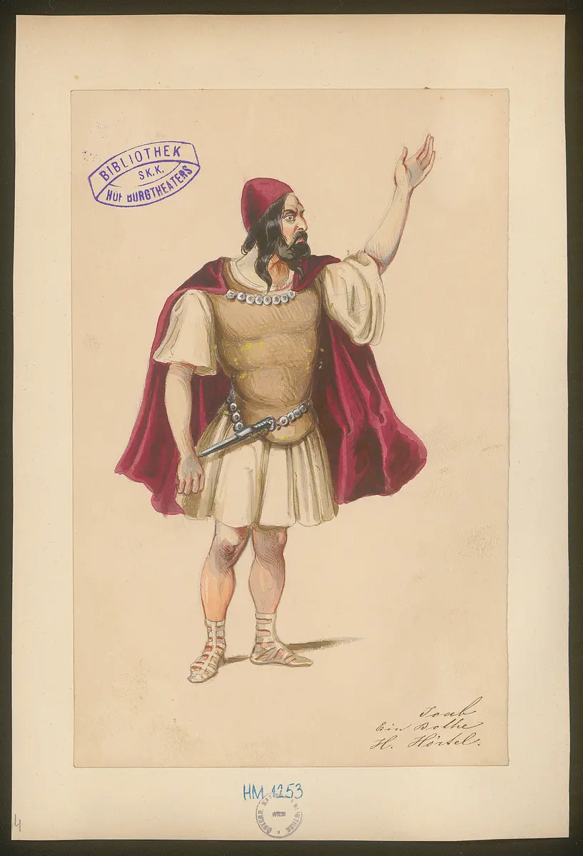 Herodes und Mariamne, Titel der Serie: Figurinen des k.k. Hof-Burgtheaters