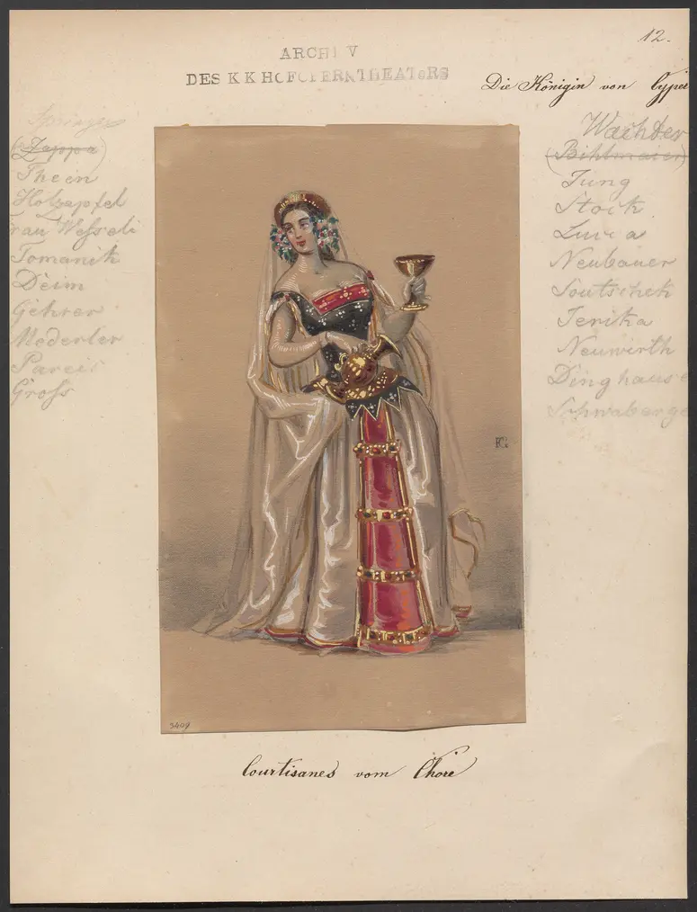 Die Königin von Cypern, Originaltitel: La reine de Chypre, Titel der Serie: Figurinen des k.k. Hofoperntheaters