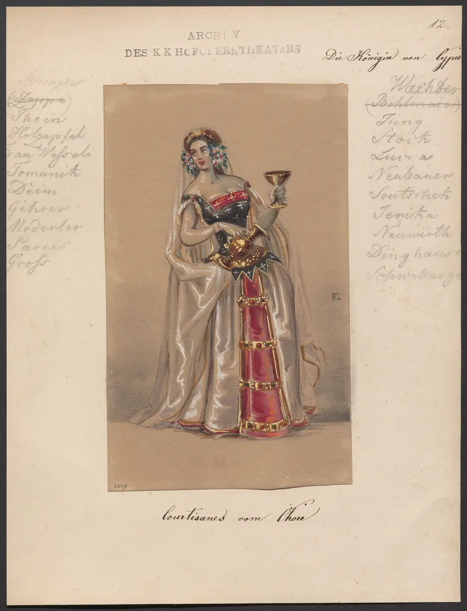 Die Königin von Cypern, Originaltitel: La reine de Chypre, Titel der Serie: Figurinen des k.k. Hofoperntheaters