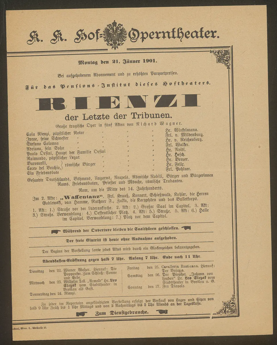 Rienzi der Letzte der Tribunen