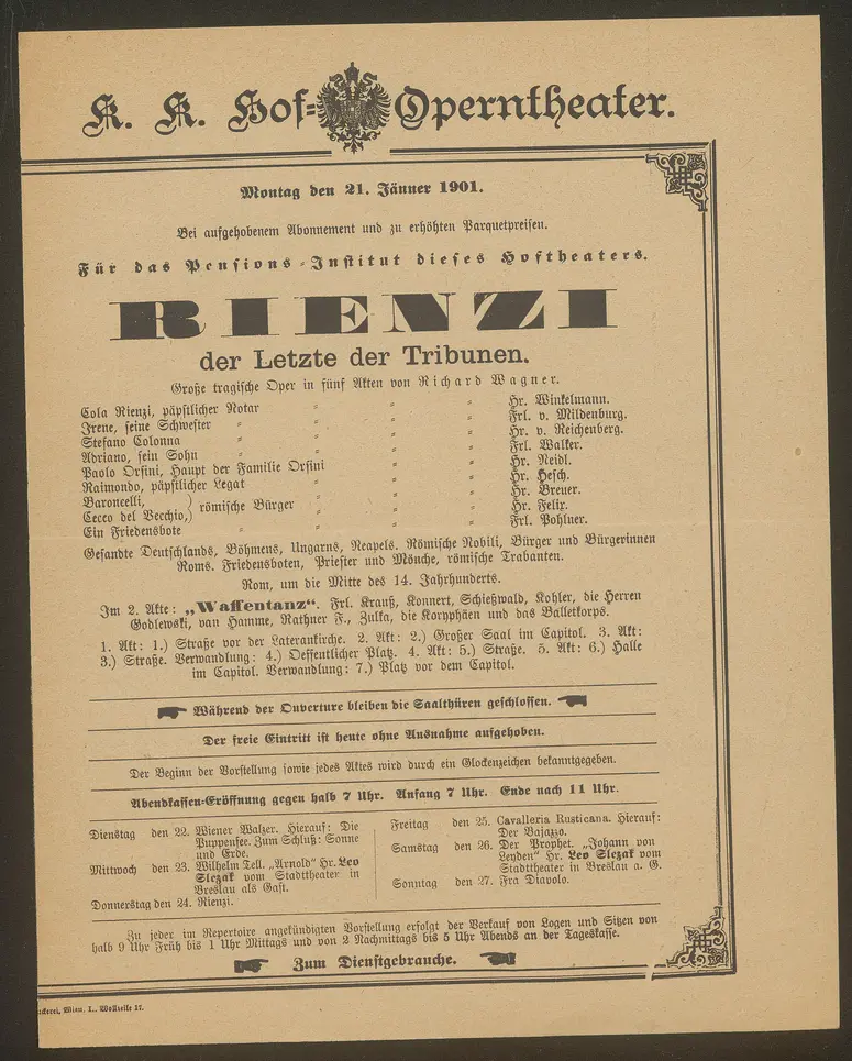 Rienzi der Letzte der Tribunen