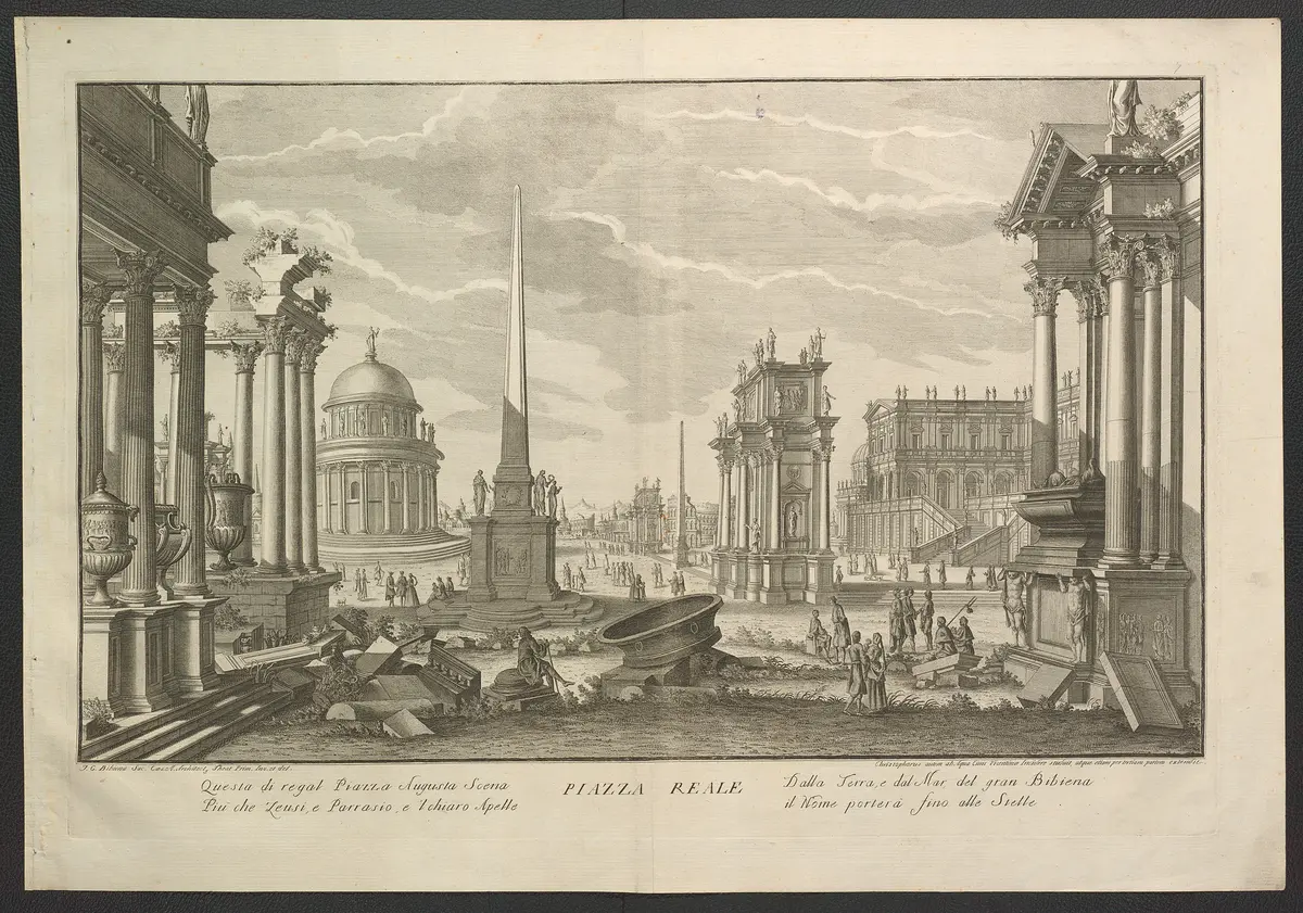 Sei disegni che rappresentano [...], Titel in Vorlageform: Piazza reale