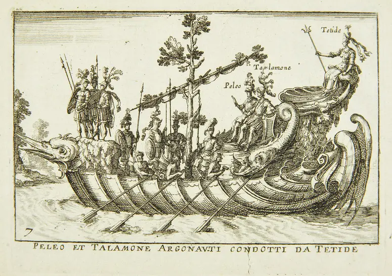 Le Magnifique carousel fait sur le fleuve de l'Arne a Florence pour le marriage de Grande Duc, Inventartitel: Carousel auf dem Arnofluß, Verweis auf Stücktitel: L'Argonautica