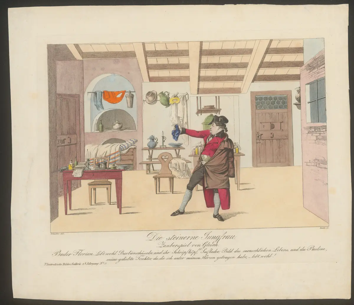 Die steinerne Jungfrau, Titel der Serie: Theatralische Bilder-Gallerie, Name der Zeitschrift: Wiener Theaterzeitung