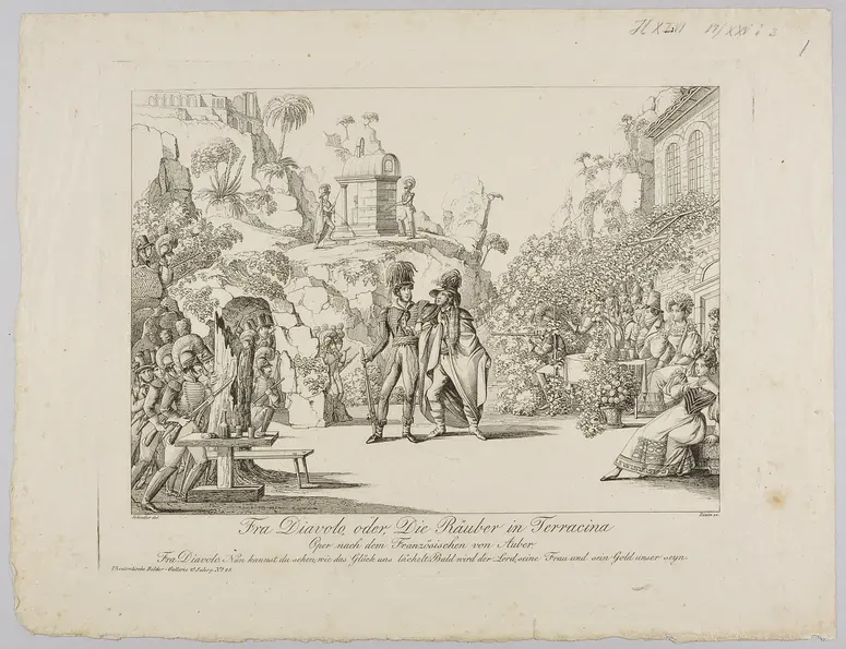 Fra Diavolo, Titel in Vorlageform: Fra: Diavolo, Titel der Serie: Theatralische Bilder-Gallerie, Name der Zeitschrift: Wiener Theaterzeitung
