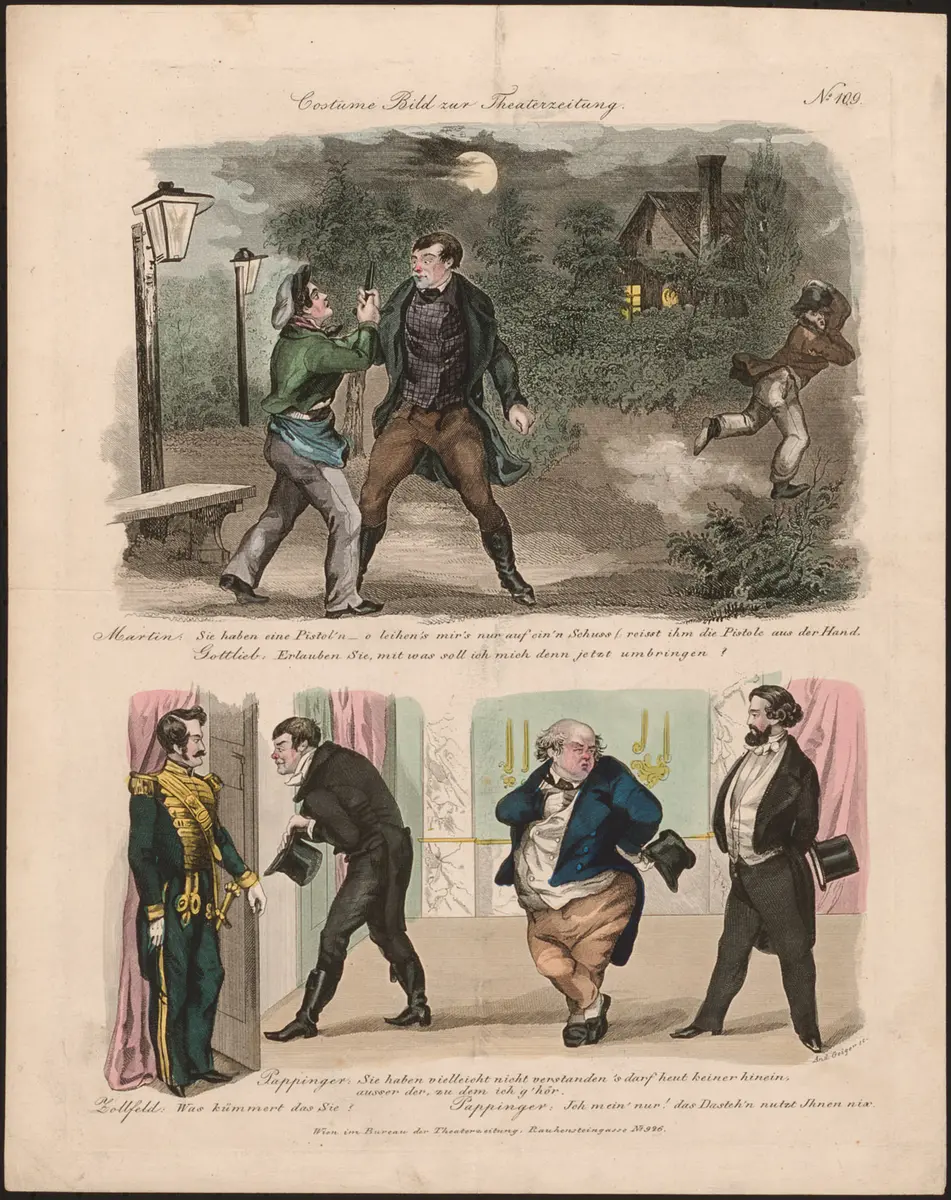 Der Schützling, Titel der Serie: Costume-Bild, Name der Zeitschrift: Wiener Theaterzeitung