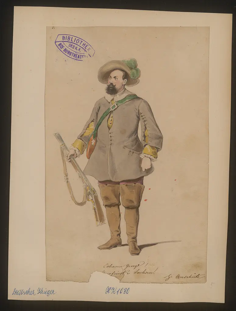 Ein deutscher Krieger, Titel der Serie: Figurinen des k.k. Hof-Burgtheaters