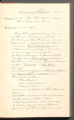 Protokolle der Ausschusssitzungen des Vereines des Deutschen Volkstheaters