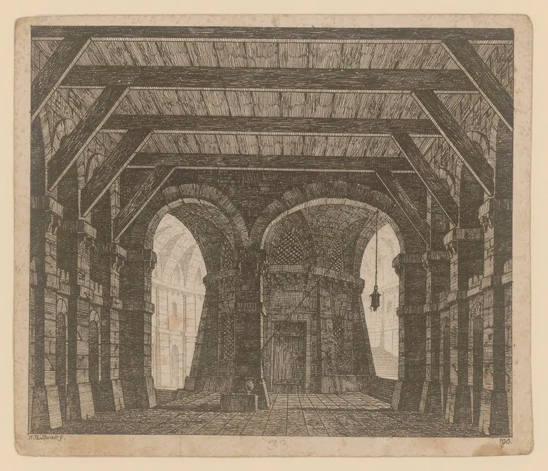 ohne Titel, Titel der Serie: Theaterdecorationen nach den Originalskitzen des k.k. Hoftheatermahlers Joseph Platzer radirt und verlegt von Norbert Bittner