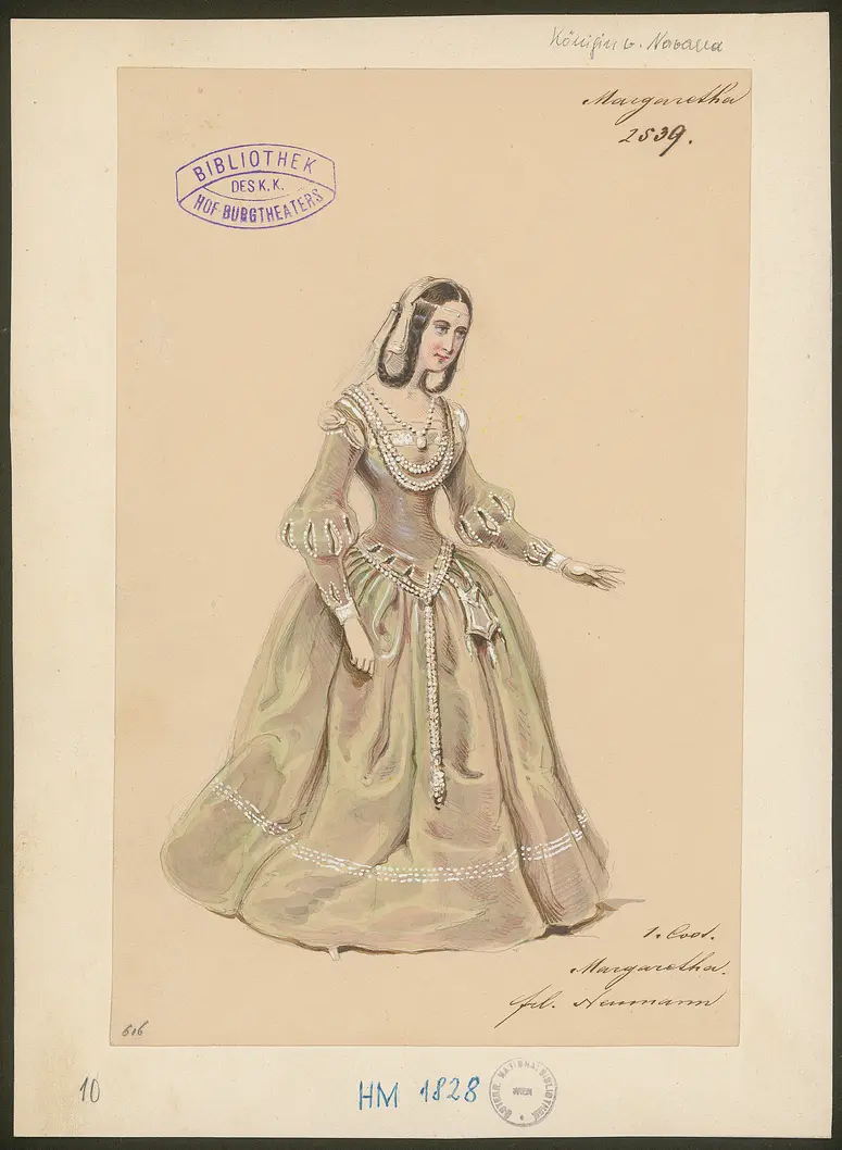 Die Königin von Navarra, Originaltitel: Les Contes de la reine de Navarre, Titel der Serie: Figurinen des k.k. Hof-Burgtheaters