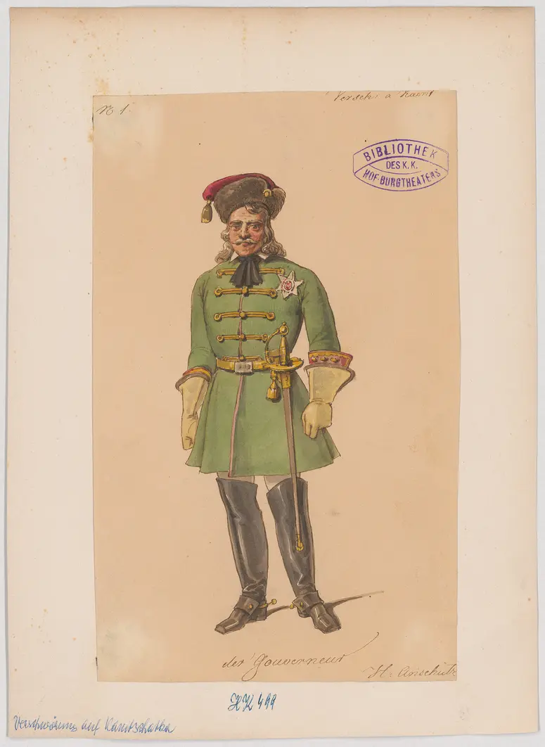 Graf Benjowsky, oder Die Verschwörung auf Kamtschatka, Titel der Serie: Figurinen des k.k. Hof-Burgtheaters