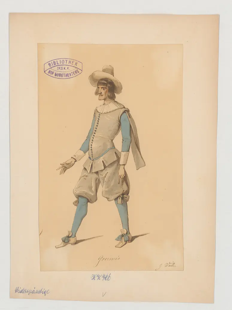 Der Widerspenstigen Zähmung, Originaltitel: The Taming of the Shrew, Titel der Serie: Figurinen des k.k. Hof-Burgtheaters