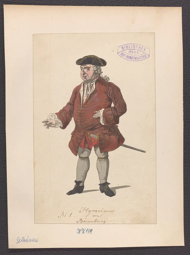 Die Zeitalter, Alternativtitel: Die Zeiträume, Titel der Serie: Figurinen des k.k. Hof-Burgtheaters