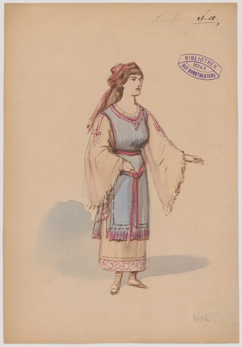 Libussa, Titel der Serie: Figurinen des k.k. Hof-Burgtheaters