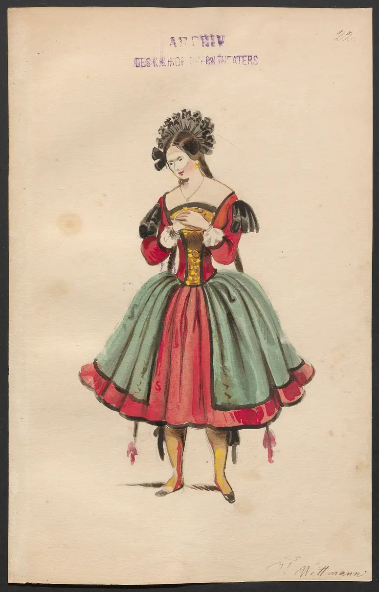 Paquita, Titel der Serie: Figurinen des k.k. Hofoperntheaters