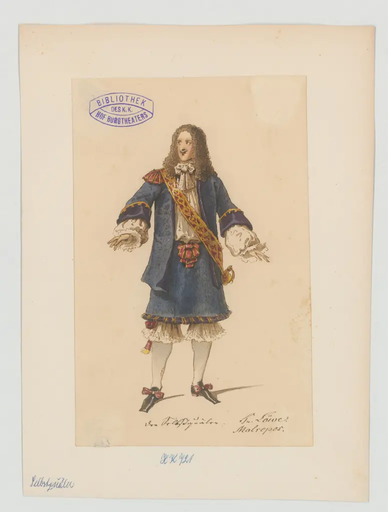 Der Selbstquäler, Titel der Serie: Figurinen des k.k. Hof-Burgtheaters