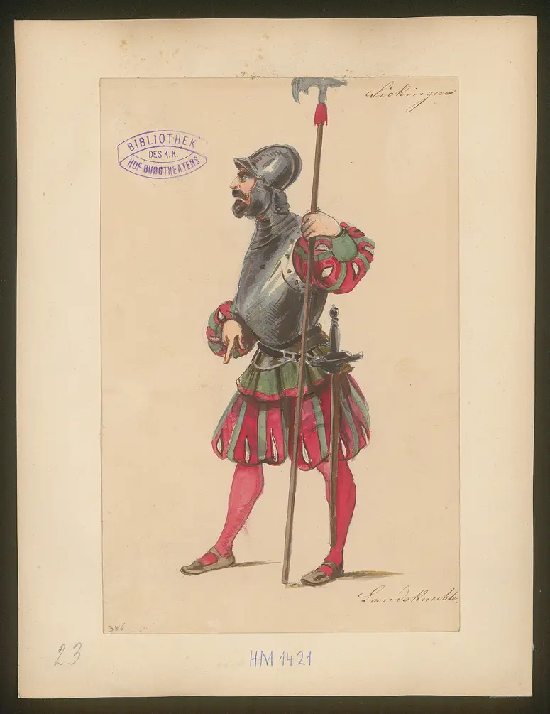 Franz von Sickingen, Titel der Serie: Figurinen des k.k. Hof-Burgtheaters