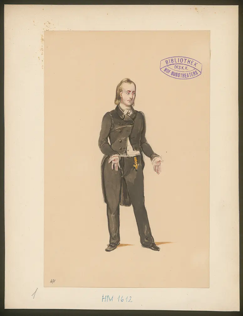 Die Hochzeitsreise, Titel der Serie: Figurinen des k.k. Hof-Burgtheaters