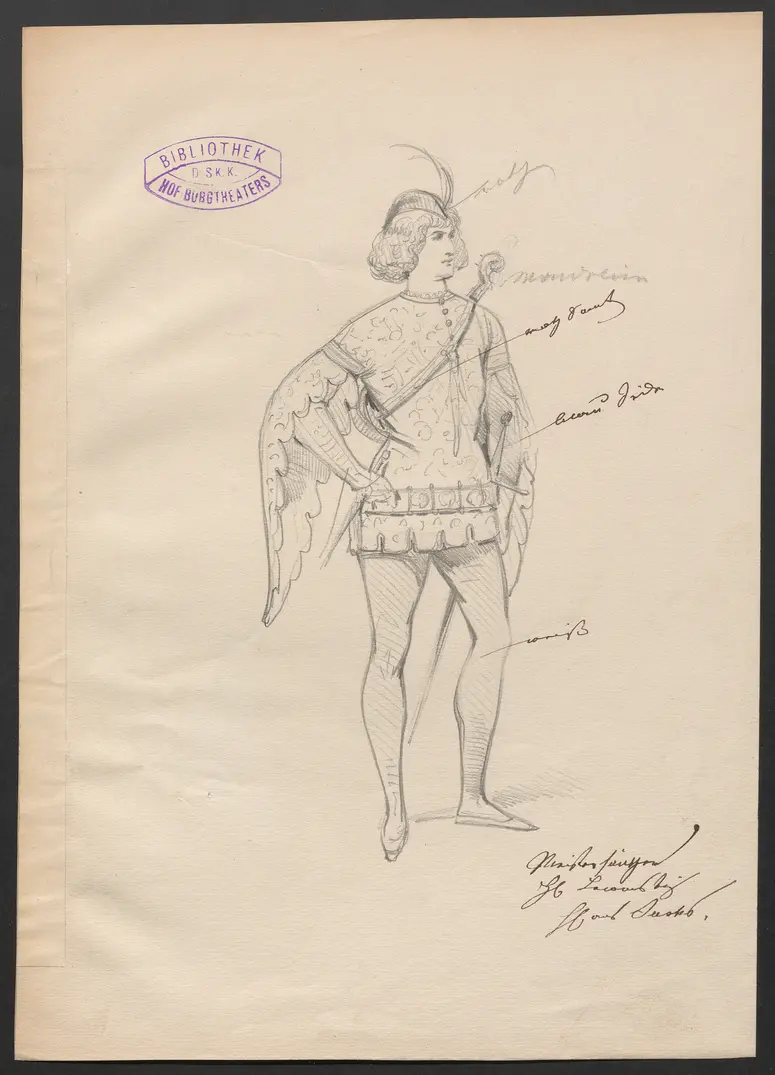 Hans Sachs, Titel der Serie: Figurinen des k.k. Hof-Burgtheaters