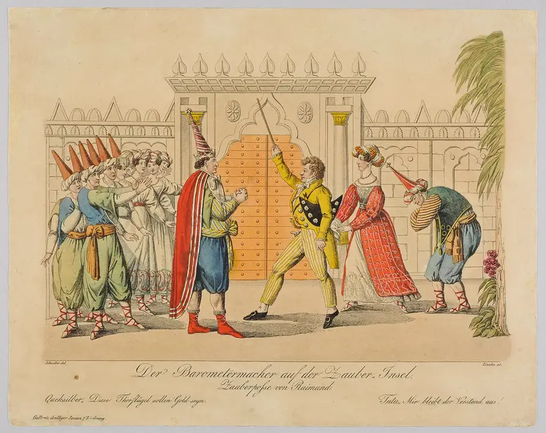 Der Barometermacher auf der Zauberinsel, Titel der Serie: Gallerie drolliger Scenen, Name der Zeitschrift: Wiener Theaterzeitung