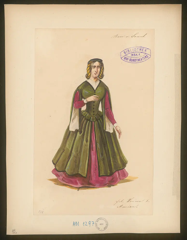 Die Rose von Sorrent, Titel der Serie: Figurinen des k.k. Hof-Burgtheaters