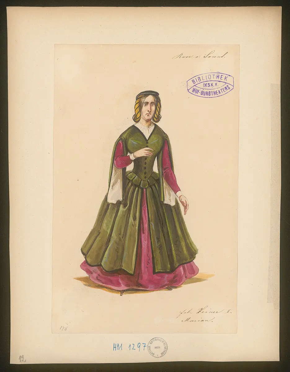 Die Rose von Sorrent, Titel der Serie: Figurinen des k.k. Hof-Burgtheaters