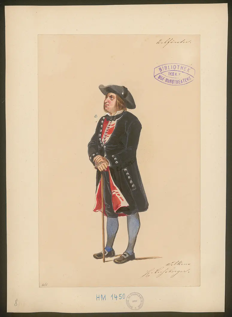 Der Erbförster, Titel der Serie: Figurinen des k.k. Hof-Burgtheaters