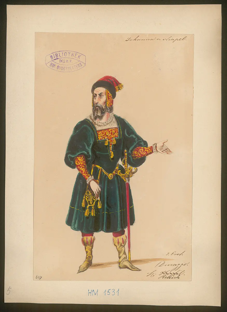 Johanna von Neapel, Titel der Serie: Figurinen des k.k. Hof-Burgtheaters