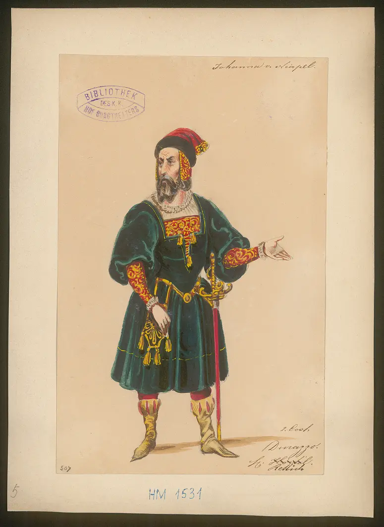 Johanna von Neapel, Titel der Serie: Figurinen des k.k. Hof-Burgtheaters