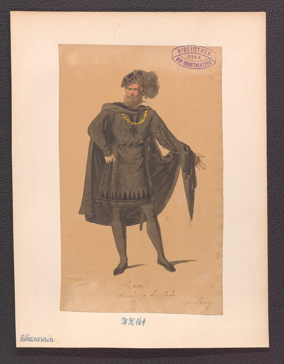 Die Albaneserin, Titel der Serie: Figurinen des k.k. Hof-Burgtheaters