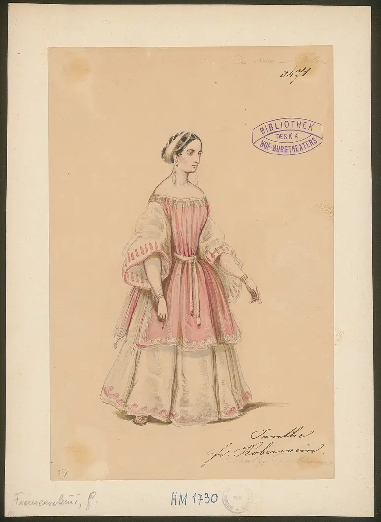 Des Meeres und der Liebe Wellen, Titel der Serie: Figurinen des k.k. Hof-Burgtheaters