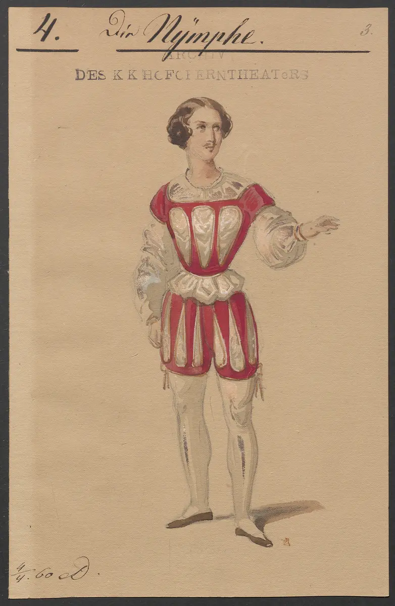 Die Nymphe, Titel der Serie: Figurinen des k.k. Hofoperntheaters