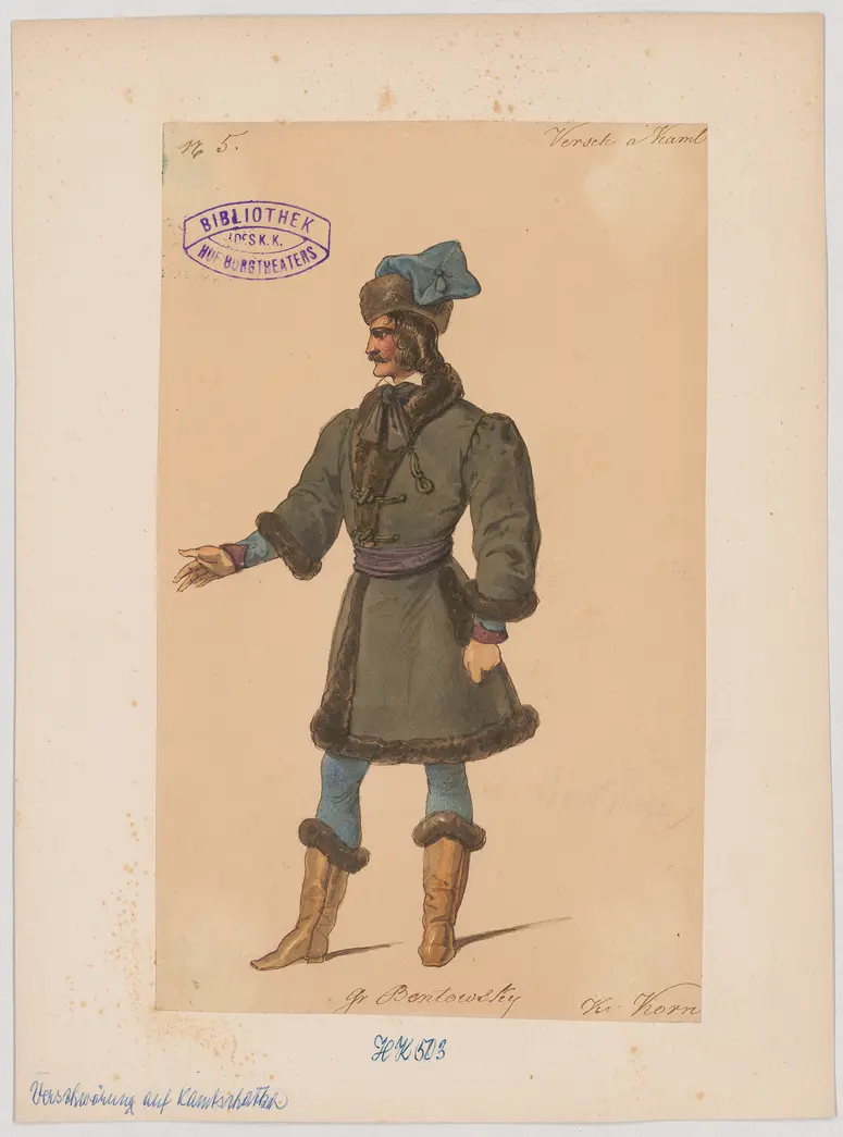 Graf Benjowsky, oder Die Verschwörung auf Kamtschatka, Titel der Serie: Figurinen des k.k. Hof-Burgtheaters