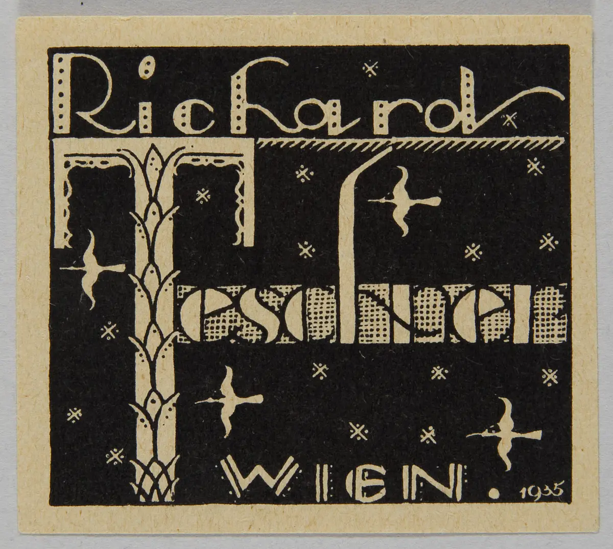 Exlibris Richard Teschner, Titel in Vorlageform: Richard Teschner Wien