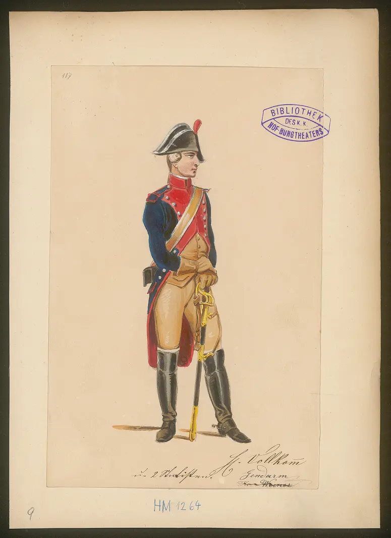 Michel Perrin, der Spion wider Willen, Titel der Serie: Figurinen des k.k. Hof-Burgtheaters