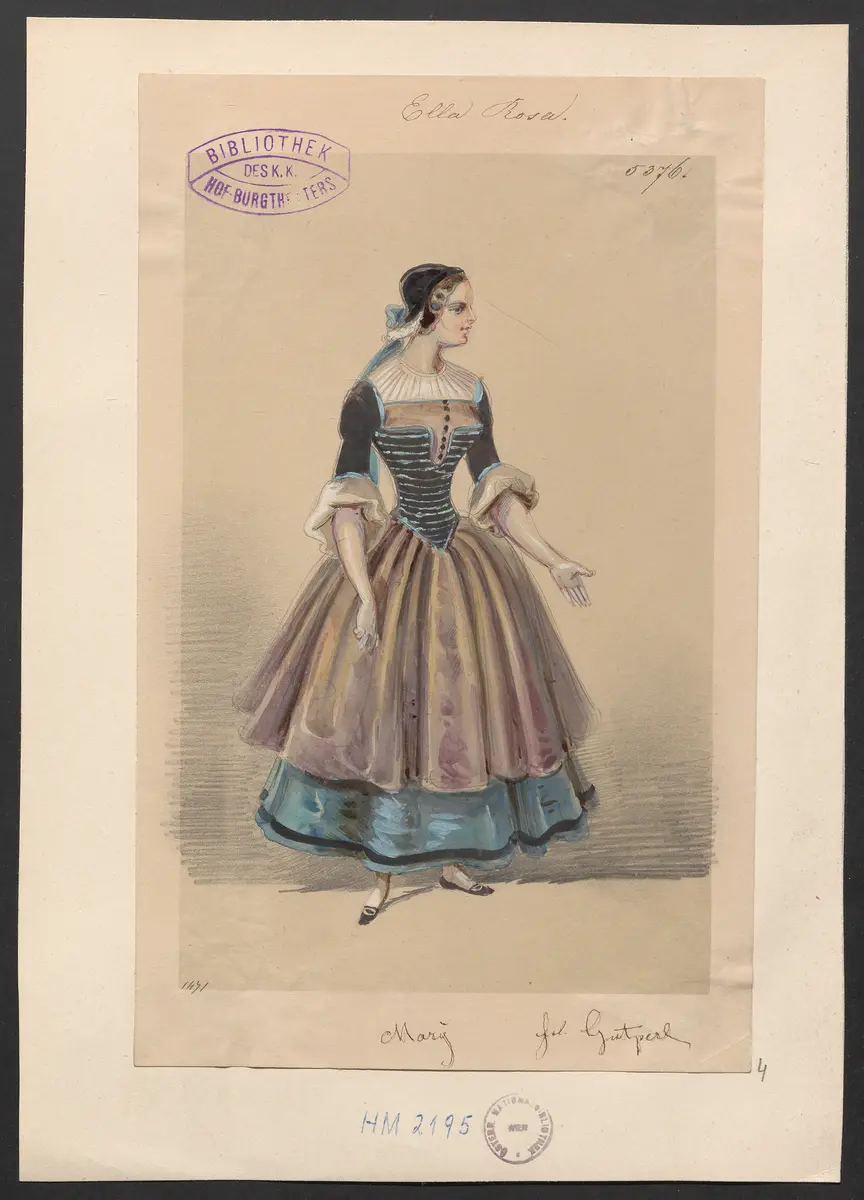 Ella Rose, oder Die Rechte des Herzens, Titel der Serie: Figurinen des k.k. Hof-Burgtheaters
