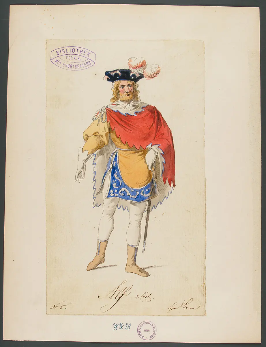 König Yngurd, Titel der Serie: Figurinen des k.k. Hof-Burgtheaters