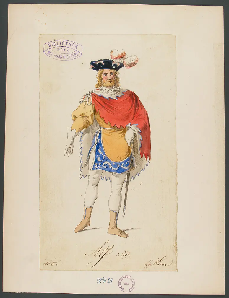 König Yngurd, Titel der Serie: Figurinen des k.k. Hof-Burgtheaters