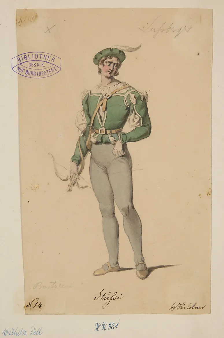Wilhelm Tell, Titel der Serie: Figurinen des k.k. Hof-Burgtheaters