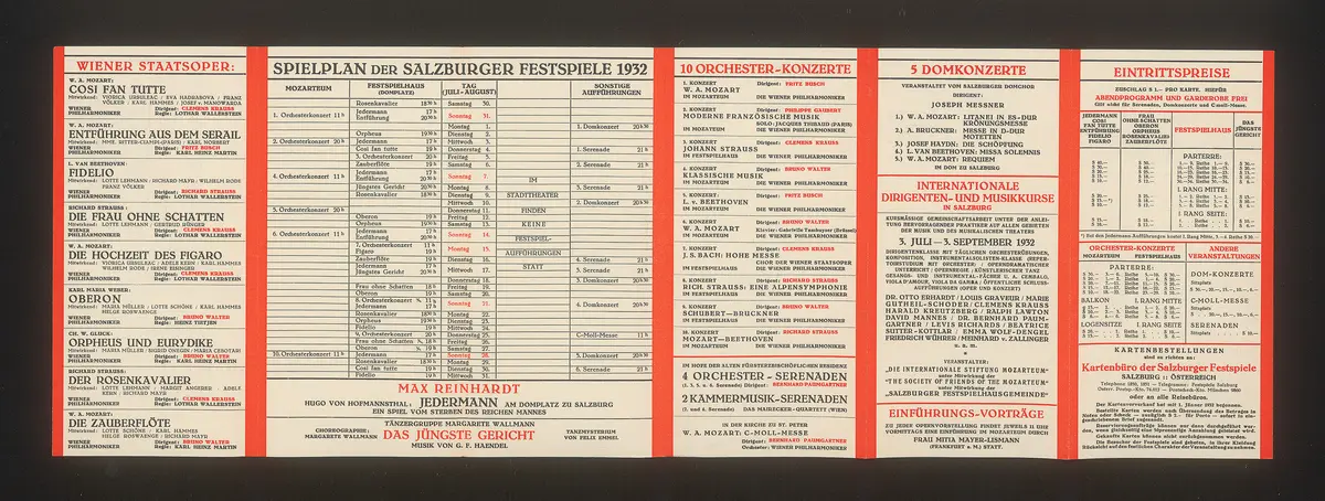 Salzburger Festspiele 1932, Verweis auf Stücktitel: Cosi fan tutte, Verweis auf Stücktitel: Entführung aus dem Serail, Verweis auf Stücktitel: Fidelio, Verweis auf Stücktitel: Die Frau ohne Schatten, Verweis auf Stücktitel: Die Hochzeit des Figaro, Verweis auf Stücktitel: Oberon, Verweis auf Stücktitel: Orpheus und Eurydike, Verweis auf Stücktitel: Der Rosenkavalier, Verweis auf Stücktitel: Zauberflöte, Verweis auf Stücktitel: Jedermann, Verweis auf Stücktitel: Das jüngste Gericht