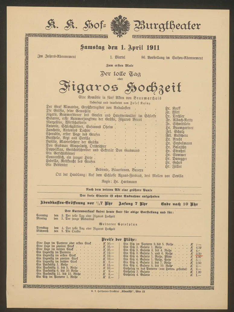 Der tolle Tag oder Figaros Hochzeit