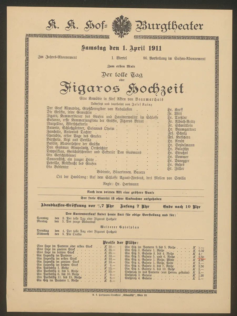 Der tolle Tag oder Figaros Hochzeit