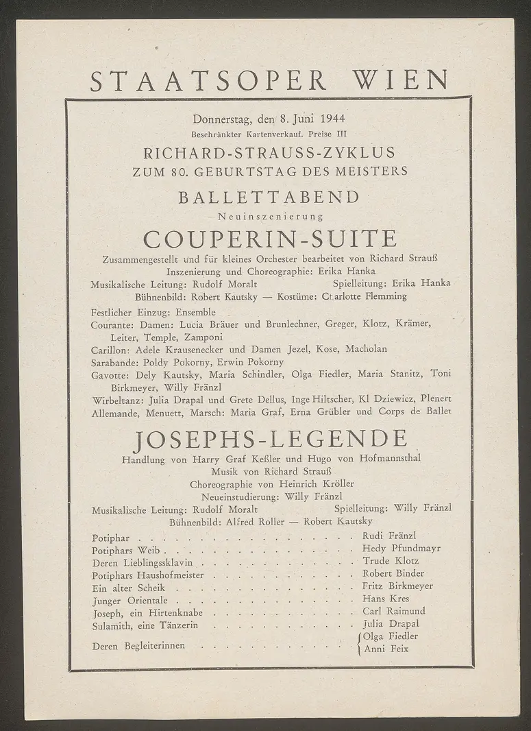Couperin-Suite, Josephs-Legende
