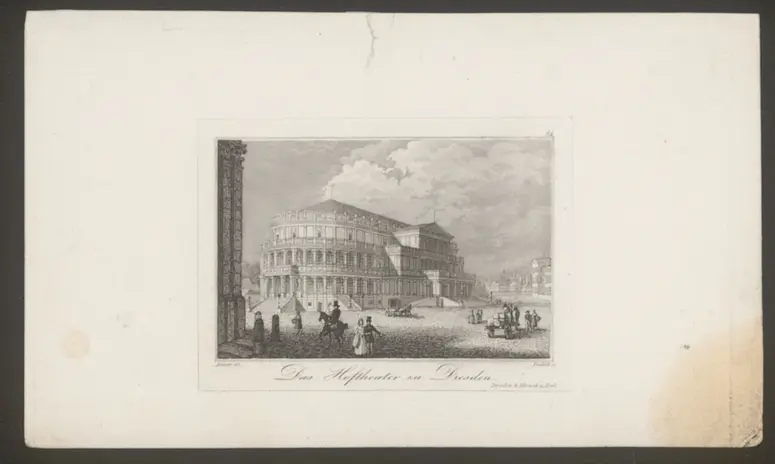 Dresden, Hoftheater (1. Semperoper), Alternativtitel: Dresden, Semperoper, Titel in Vorlageform: Das Hoftheater zu Dresden