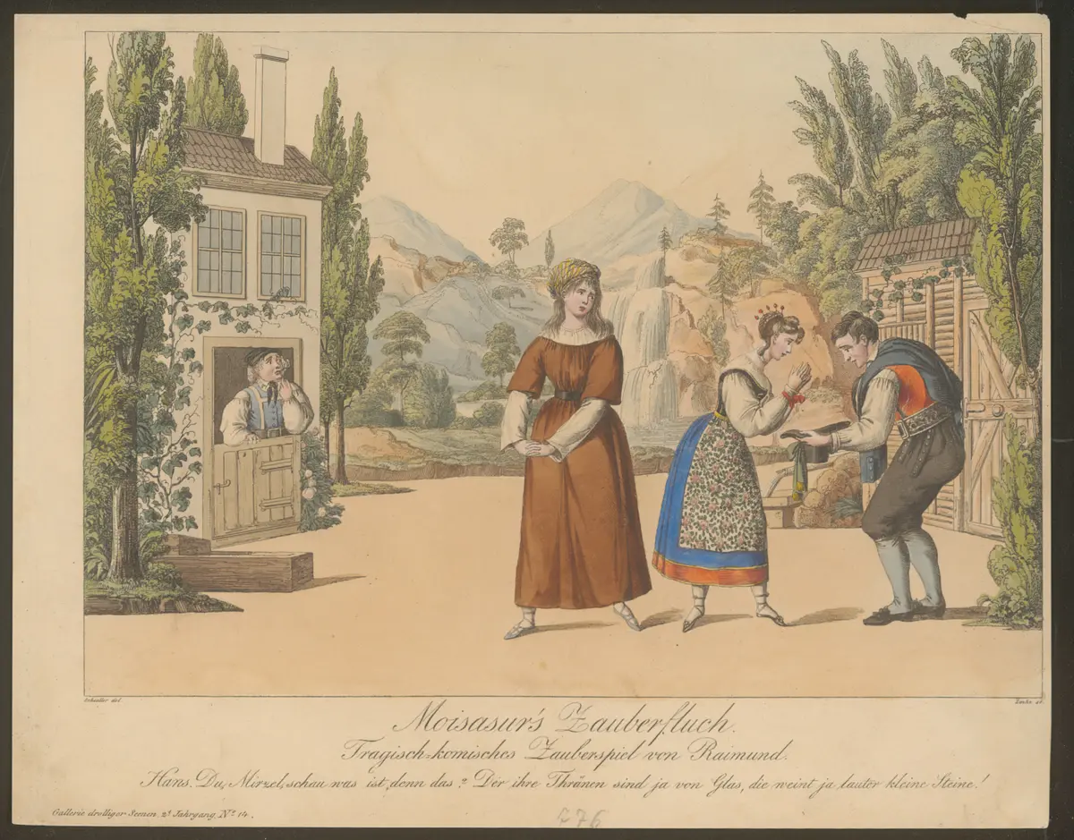 Moisasur's Zauberfluch, Alternativtitel: Moisasurs Zauberfluch, Titel der Serie: Gallerie drolliger Scenen, Name der Zeitschrift: Wiener Theaterzeitung