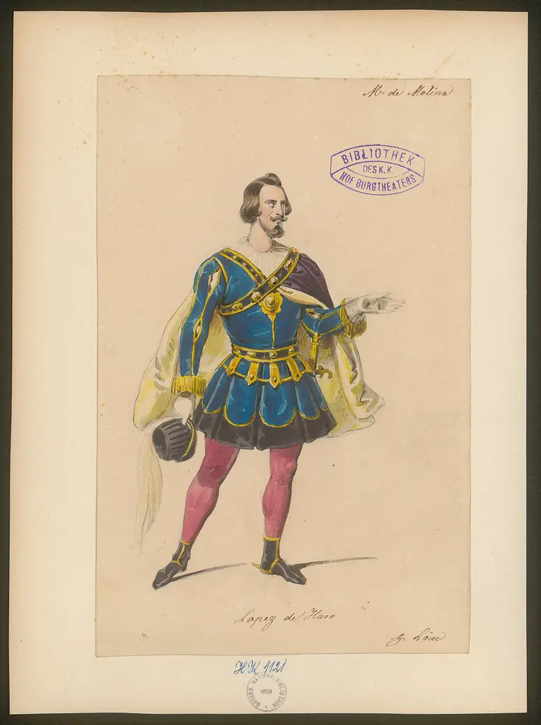 Donna Maria de Molina, Titel der Serie: Figurinen des k.k. Hof-Burgtheaters