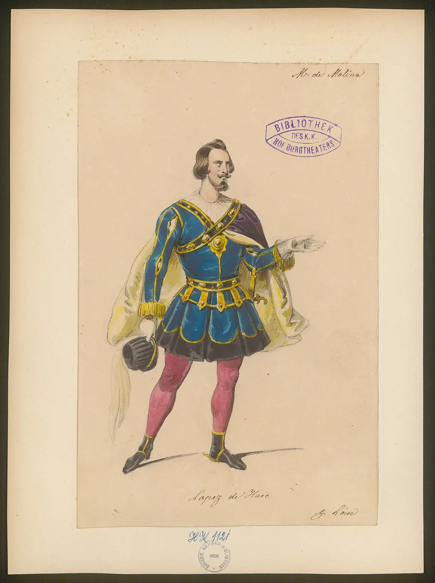 Donna Maria de Molina, Titel der Serie: Figurinen des k.k. Hof-Burgtheaters