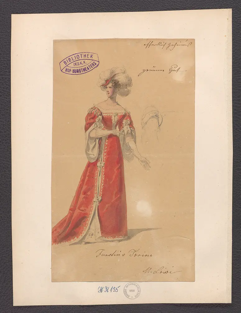 Das öffentliche Geheimnis, Alternativtitel: Das laute Geheimnis, Originaltitel: El secreto a voces, Titel der Serie: Figurinen des k.k. Hof-Burgtheaters