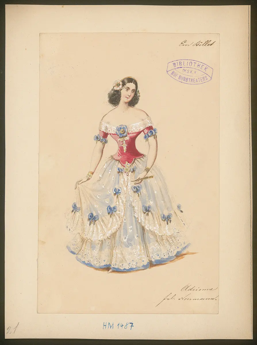 Ein Billett, Titel der Serie: Figurinen des k.k. Hof-Burgtheaters