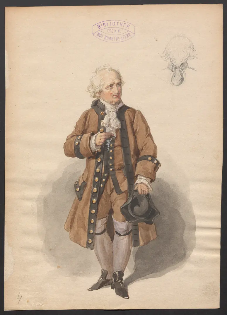 Der Statthalter von Bengalen, Titel der Serie: Figurinen des k.k. Hof-Burgtheaters